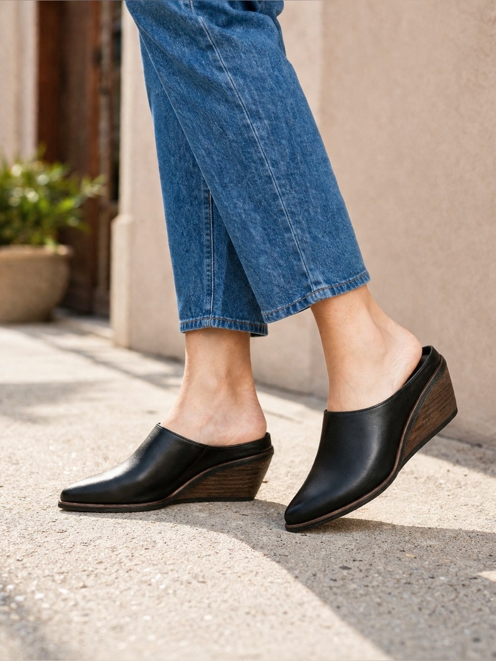 Free People leather mules